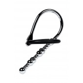 Серебристый уретральный плаг-бусины TOYFA Metal с мягким фиксириющим кольцом - ToyFa - купить с доставкой в Ногинске