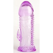 Фиолетовая гелевая насадка с шипами - 13 см. - Toyfa Basic - в Ногинске купить с доставкой