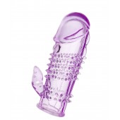 Фиолетовая насадка с коготком и шипами - 13 см. - Toyfa Basic - в Ногинске купить с доставкой