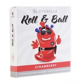 Стимулирующий презерватив-насадка Roll   Ball Strawberry - Sitabella - купить с доставкой в Ногинске