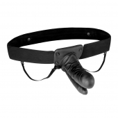 Полый страпон с двумя отростками и вибрацией Unisex Vibrating Hollow Strap-On Double Penetrating Dildo - 17,8 см. - Lux Fetish - купить с доставкой в Ногинске