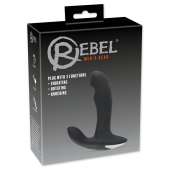 Черный вибромассажер простаты с функцией римминга Plug with Perineum Stimulator - 16,6 см. - Orion - в Ногинске купить с доставкой