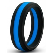 Черно-синее эрекционное кольцо Silicone Go Pro Cock Ring - Blush Novelties - в Ногинске купить с доставкой