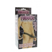 Мужской фаллопротез с вибрацией ROBOTIC MALE STRAP-ON BLACK - 17 см. - Seven Creations - купить с доставкой в Ногинске
