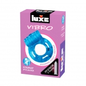 Голубое эрекционное виброкольцо Luxe VIBRO  Кошмар русалки  + презерватив - Luxe - в Ногинске купить с доставкой