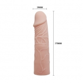 Закрытая телесная насадка-фаллос - 17 см. - Sex Expert - в Ногинске купить с доставкой