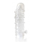 Закрытая прозрачная рельефная насадка Crystal sleeve - 13 см. - Erowoman-Eroman - в Ногинске купить с доставкой