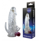Закрытая прозрачная вибронасадка на пенис Crystal Sleeve Vibe - Erowoman-Eroman - в Ногинске купить с доставкой