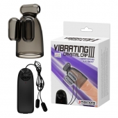 Дымчатая насадка-мастурбатор с вибрацией Vibrating Crystal Cap III - Baile - в Ногинске купить с доставкой