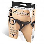 Черные плюшевые трусики для страпона - Lux Fetish - купить с доставкой в Ногинске