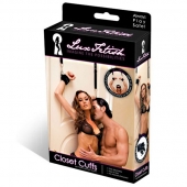 Черные фиксаторы с креплением к двери - Lux Fetish - купить с доставкой в Ногинске