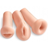 Комплект из 3 мастурбаторов All 3 Holes: вагина, анус, ротик - Pipedream - в Ногинске купить с доставкой