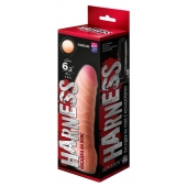 Телесная изогнутая насадка на Harness с коннектором BLACK LINE - 17 см. - LOVETOY (А-Полимер) - купить с доставкой в Ногинске