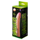 Телесная изогнутая насадка на Harness с коннектором GREEN LINE - 18 см. - LOVETOY (А-Полимер) - купить с доставкой в Ногинске