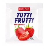Пробник гель-смазки Tutti-frutti с земляничным вкусом - 4 гр. - Биоритм - купить с доставкой в Ногинске