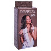 Коричневые кожаные наручники Maya - Rebelts - купить с доставкой в Ногинске