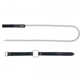 Черный поводок и чокер с кольцом Rada - Rebelts - купить с доставкой в Ногинске