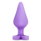 Фиолетовая анальная пробка Naughty Candy Heart Do Me Now - 8,9 см. - Blush Novelties - купить с доставкой в Ногинске