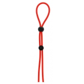 Красное лассо на пенис с двумя бусинами STRETCHY LASSO CAGE - Dream Toys - в Ногинске купить с доставкой
