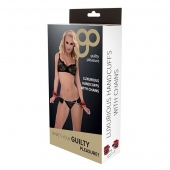 Красно-чёрные наручники на металлической цепочке - Blush Novelties - купить с доставкой в Ногинске