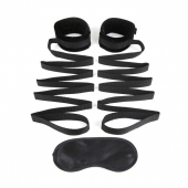 Чёрные манжеты для фиксации на кровати Bondage Bed Strap - Lux Fetish - купить с доставкой в Ногинске