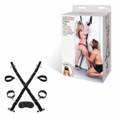 Чёрный набор для фиксации у двери - Lux Fetish - купить с доставкой в Ногинске