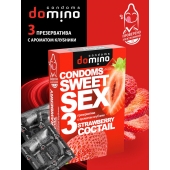 Презервативы для орального секса DOMINO Sweet Sex с ароматом клубничного коктейля  - 3 шт. - Domino - купить с доставкой в Ногинске