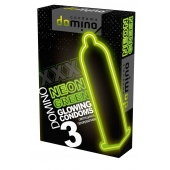 Презервативы DOMINO Neon Green со светящимся в темноте кончиком - 3 шт. - Domino - купить с доставкой в Ногинске