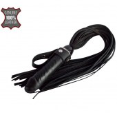 Черная плеть  Ковбой  с ручкой-фаллосом - 55 см. - Sitabella - купить с доставкой в Ногинске