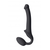 Черный безремневой страпон Silicone Bendable Strap-On S - Strap-on-me - купить с доставкой в Ногинске