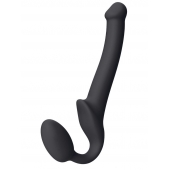 Черный безремневой страпон Silicone Bendable Strap-On S - Strap-on-me - купить с доставкой в Ногинске