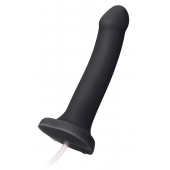 Черный фаллос с имитацией эякуляции Silicon Cum Dildo L - 19,6 см. - Strap-on-me - купить с доставкой в Ногинске