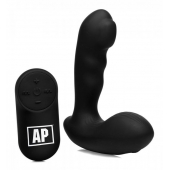 Черный стимулятор простаты Alpha-Pro 7X P-Milker Silicone Prostate Stimulator with Milking Bead - XR Brands - в Ногинске купить с доставкой
