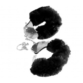 Металлические наручники Furry Love Cuffs с черным мехом - Pipedream - купить с доставкой в Ногинске