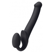 Черный безремневой страпон Silicone Bendable Strap-On M - Strap-on-me - купить с доставкой в Ногинске