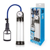 Прозрачная вакуумная помпа Sex Expert с манометром - Sex Expert - в Ногинске купить с доставкой
