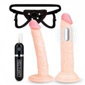 Регулируемые трусики с 2 насадками - 16 и 15 см. - Lux Fetish - купить с доставкой в Ногинске