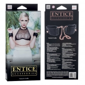 Черные мягкие наручники Entice French Cuffs с цепью - California Exotic Novelties - купить с доставкой в Ногинске