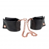 Черные мягкие наручники Entice French Cuffs с цепью - California Exotic Novelties - купить с доставкой в Ногинске