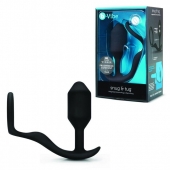 Черное эрекционное кольцо с анальным плагом Snug   Tug - b-Vibe - в Ногинске купить с доставкой