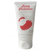 Лубрикант на водной основе с ароматом малины Love Protection Strawberry - 50 мл. - Lola Games - купить с доставкой в Ногинске