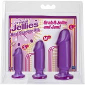 Набор из трех фиолетовых анальных фаллоимитаторов Crystal Jellies Anal Starter Kit - Doc Johnson