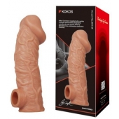 Телесная насадка на фаллос с фиксацией мошонки EXTREME SLEEVE - 15,6 см. - KOKOS - в Ногинске купить с доставкой