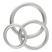 Набор из 3 эрекционных колец под металл Metallic Silicone Cock Ring Set - Orion - в Ногинске купить с доставкой