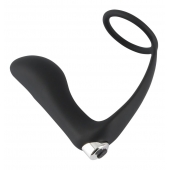 Черное эрекционное кольцо с анальной вибропробкой Vibrating Ring   Plug - Orion - в Ногинске купить с доставкой