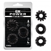 Набор из 3 черных эрекционных колец Gear Up Rings - Chisa - в Ногинске купить с доставкой