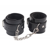 Черные оковы на ноги Obey Me Leather Ankle Cuffs - Chisa - купить с доставкой в Ногинске