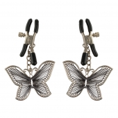 Зажимы на соски с бабочками Butterfly Nipple Clamps - Pipedream - купить с доставкой в Ногинске
