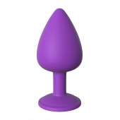 Фиолетовая анальная пробка со стразом Her Little Gem Large Plug - 9,5 см. - Pipedream - купить с доставкой в Ногинске