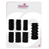 Набор из 7 черных насадок PENIS SLEEVES SET - Dream Toys - в Ногинске купить с доставкой